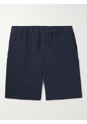 NN07 - Theodor 1040 Straight-Leg Stretch Organic Cotton-Seersucker Shorts - Men - Blue - UK/US 28