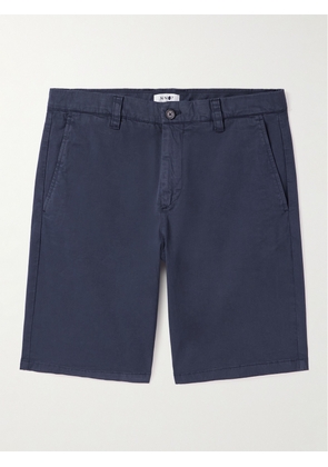 NN07 - Crown 1005 Straight-Leg Garment-Dyed Stretch-Cotton Twill Shorts - Men - Blue - UK/US 28
