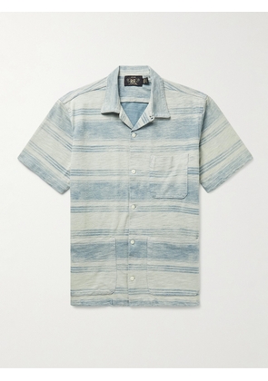 RRL - Convertible-Collar Striped Slub Cotton-Jersey Shirt - Men - Blue - XS