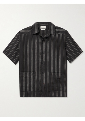 Oliver Spencer - Camp-Collar Striped Linen Shirt - Men - Black - S