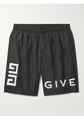 Givenchy - Straight-Leg Long-Length Logo-Print Swim Shorts - Men - Black - XS