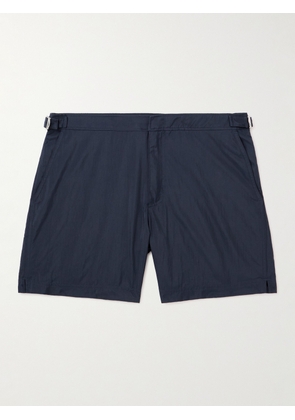 Incotex - Straight-Leg Mid-Length Logo-Appliquéd Swim Shorts - Men - Blue - IT 46