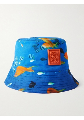 LOEWE - Logo-Appliquéd Printed Cotton-Canvas Bucket Hat - Men - Blue - 58