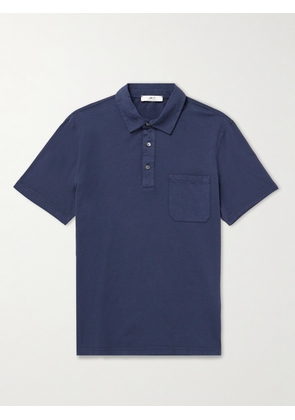 Mr P. - Garment-Dyed Cotton-Jersey Polo Shirt - Men - Blue - XS