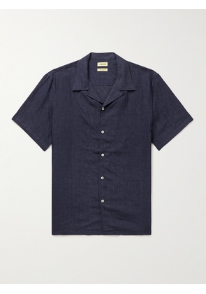 De Bonne Facture - Convertible-Collar Linen Shirt - Men - Blue - S