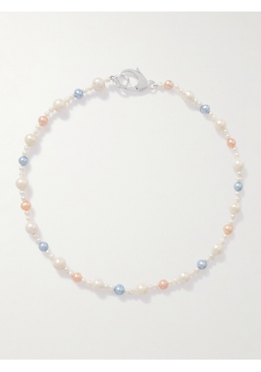 Hatton Labs - XL Pebbles Silver Pearl Necklace - Men - White