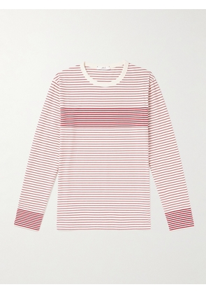 Mr P. - Striped Cotton-Jersey T-Shirt - Men - Red - XS