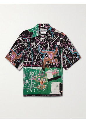 Wacko Maria - Jean-Michel Basquiat Convertible-Collar Printed Woven Shirt - Men - Black - S