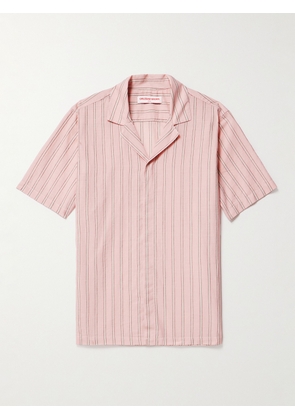Orlebar Brown - Maitan Camp-Collar Striped Cotton Shirt - Men - Pink - S