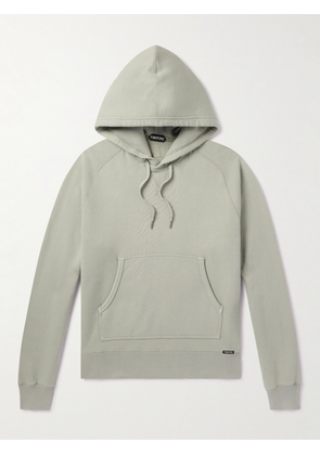 TOM FORD - Garment-Dyed Cotton-Jersey Hoodie - Men - Green - IT 46