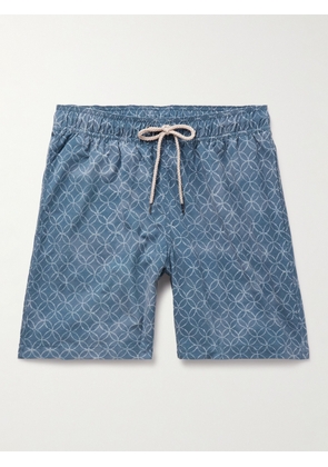 Faherty - Beacon Straight-Leg Long-Length Printed Recycled Swim Shorts - Men - Blue - S