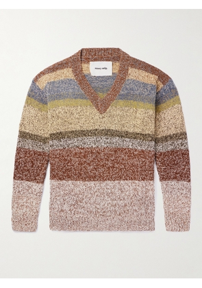 Story Mfg. - Keeping Striped Organic Cotton Sweater - Men - Brown - S
