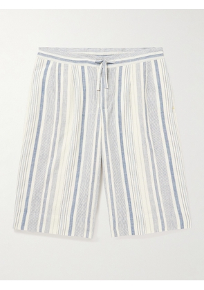 11.11/ELEVEN ELEVEN - Striped Organic Cotton Shorts - Men - Blue - UK/US 30
