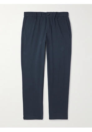 NN07 - Theodor 1040 Straight-Leg Stretch Organic Cotton-Seersucker Drawstring Trousers - Men - Blue - 28W 32L
