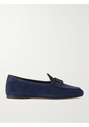 Rubinacci - Marphy Leather-Trimmed Suede Tasselled Loafers - Men - Blue - EU 40