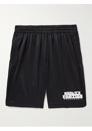 Wacko Maria - Straight-Leg Logo-Print Mesh Shorts - Men - Black - S