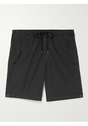 James Perse - Straight-Leg Cotton-Blend Twill Shorts - Men - Black - 1