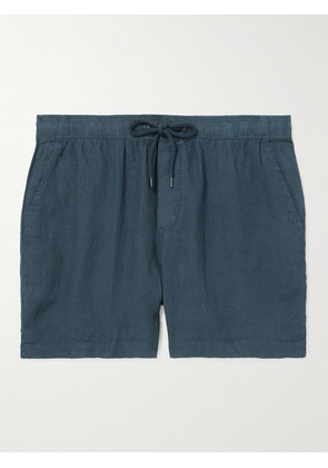 James Perse - Straight-Leg Garment-Dyed Linen Drawstring Shorts - Men - Blue - 1
