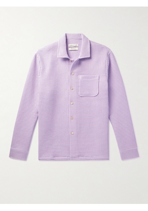A Kind Of Guise - Atrato Waffle-Knit Cotton Shirt - Men - Purple - XS