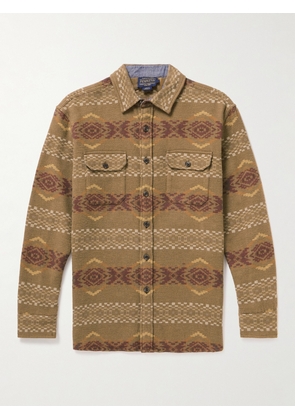 Pendleton - Driftwood Brushed Cotton-Jacquard Shirt - Men - Brown - S