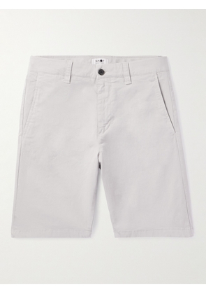 NN07 - Crown 1005 Straight-Leg Garment-Dyed Stretch-Cotton Twill Shorts - Men - Gray - UK/US 28
