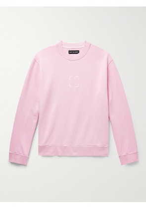 SAIF UD DEEN - Cold-Dyed Logo-Print Cotton-Jersey Sweatshirt - Men - Pink - S
