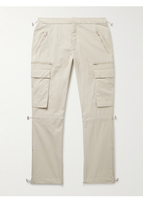 SAIF UD DEEN - Straight-Leg Crinkled-Canvas Cargo Trousers - Men - Neutrals - S