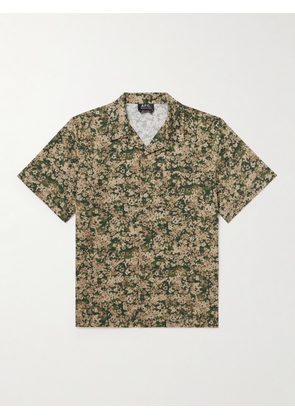 A.P.C. - Lloyd Convertible-Collar Printed Cotton Shirt - Men - Green - XS