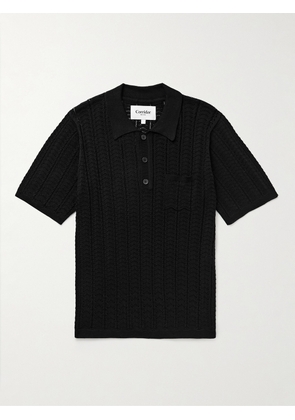 Corridor - Pointelle-Knit Pima Cotton Polo Shirt - Men - Black - S