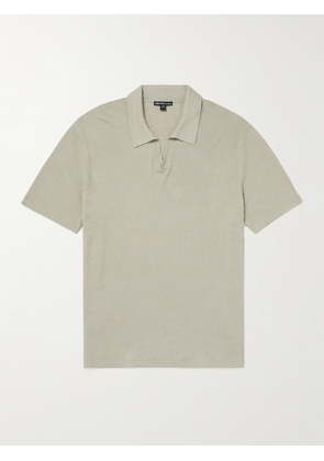 James Perse - Ribbed Linen-Blend Polo Shirt - Men - Green - 1