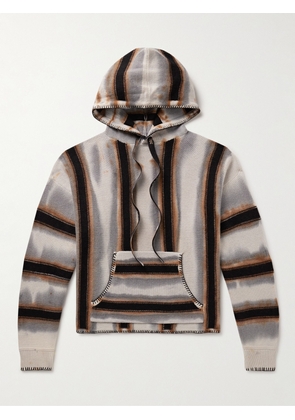 AMIRI - Baja Striped Cashmere and Wool-Blend Hoodie - Men - Gray - XS