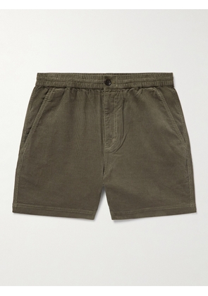 Alex Mill - Straight-Leg Garment-Dyed Cotton-Corduroy Shorts - Men - Green - XS