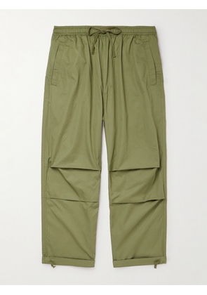 Universal Works - Parachute Straight-Leg Cotton-Twill Drawstring Trousers - Men - Green - UK/US 28