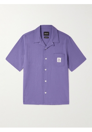 Howlin' - Camp-Collar Stretch-Cotton Seersucker Shirt - Men - Purple - S