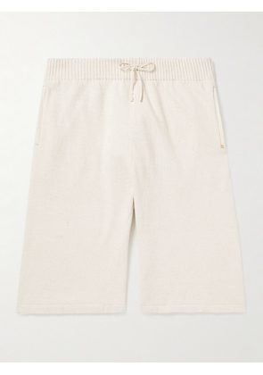 11.11/ELEVEN ELEVEN - Wide-Leg Cotton-Jersey Drawstring Shorts - Men - Neutrals - UK/US 28