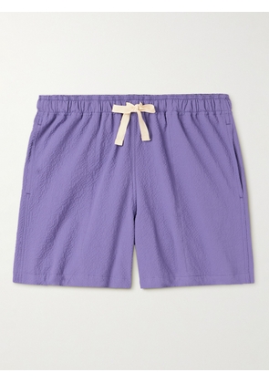 Howlin' - Magic Straight-Leg Stretch-Cotton Seersucker Drawstring Shorts - Men - Purple - XS
