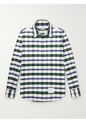 Thom Browne - Cutaway-Collar Checked Cotton-Oxford Shirt - Men - White - 0