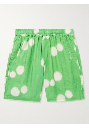 Folk - Assembly Straight-Leg Printed Linen Shorts - Men - Green - 2