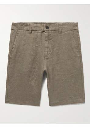 NN07 - Crown 1196 Straight-Leg Linen Shorts - Men - Green - UK/US 28