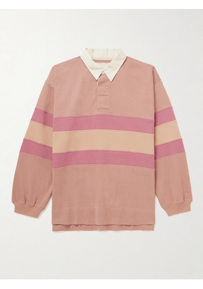 Story Mfg. - Panelled Organic Cotton-Jersey Polo Shirt - Men - Pink - XS