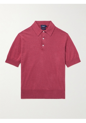 Drake's - Linen and Cotton-Blend Polo Shirt - Men - Red - XS