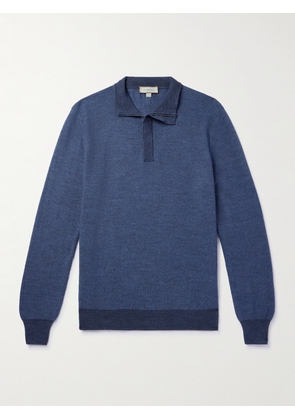 Canali - Wool-Piqué Half-Zip Sweater - Men - Blue - IT 46