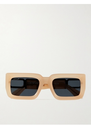 Off-White - Boston Rectangular-Frame Acetate and Gunmetal-Tone Sunglasses - Men - Neutrals