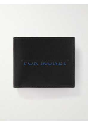 Off-White - Quote Printed Leather Billfold Wallet - Men - Black