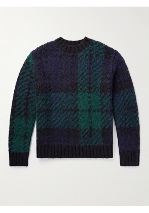 Sacai - Checked Jacquard-Knit Sweater - Men - Green - 1