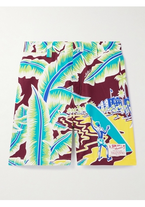 Valentino Garavani - Sun Surf Straight-Leg Printed Cotton-Poplin Bermuda Shorts - Men - Multi - IT 44