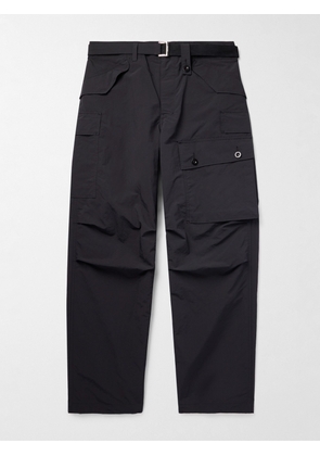 Sacai - Straight-Leg Belted Shell Cargo Trousers - Men - Black - 1