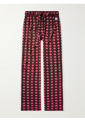 Wales Bonner - Lubaina Himid Snare Straight-Leg Crochet-Trimmed Printed Jersey Trousers - Men - Red - IT 46