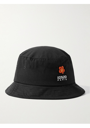 KENZO - Appliquéd Logo-Embroidered Cotton-Canvas Bucket Hat - Men - Black - S
