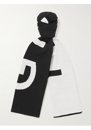 Givenchy - Muffler Logo-Jacquard Wool Scarf - Men - Black